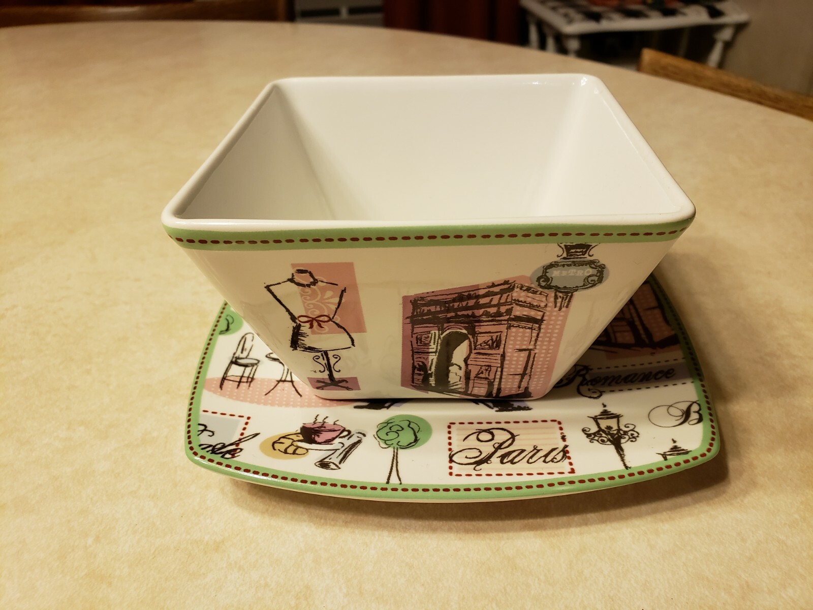 222 Fifth Tres Chic Paris Appetizer Plate and Bowl