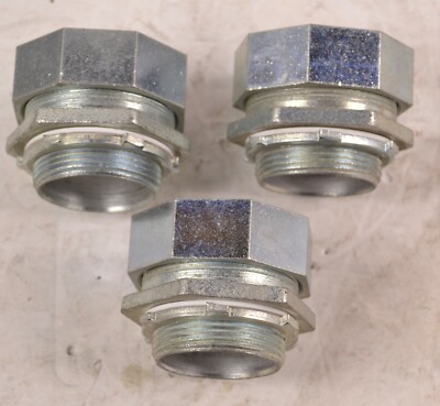 Lot of 3 RACO 1 1/2'' Straight Non Insulated Liquidtight  Flex conduit Connector