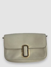 $395 Marc Jacobs Women's White The J Marc Mini Leather Purse Logo Clutch Bag