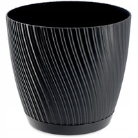 Kadax Blumentopf Mit Untersetzer, Pflanzentopf, Aus Kunststoff, 17 Cm, Anthrazit