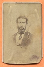 CDV Portrait of a Bearded Man circa 1860s Old Carte de visite