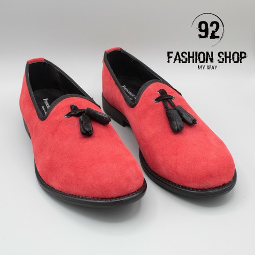 Scarpe Uomo Mocassino Elegante Rosso In Pelle Comode | eBay
