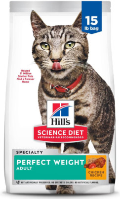 Hill's Science Diet Dry Cat Food, Perfect Weight for Healthy Weight, 15 LB