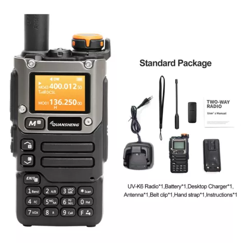 Quansheng UVK6 Walkie Talkie Tpye-C AM DTMF Cross Band Dual Band Two Way Radio - Picture 12 of 40