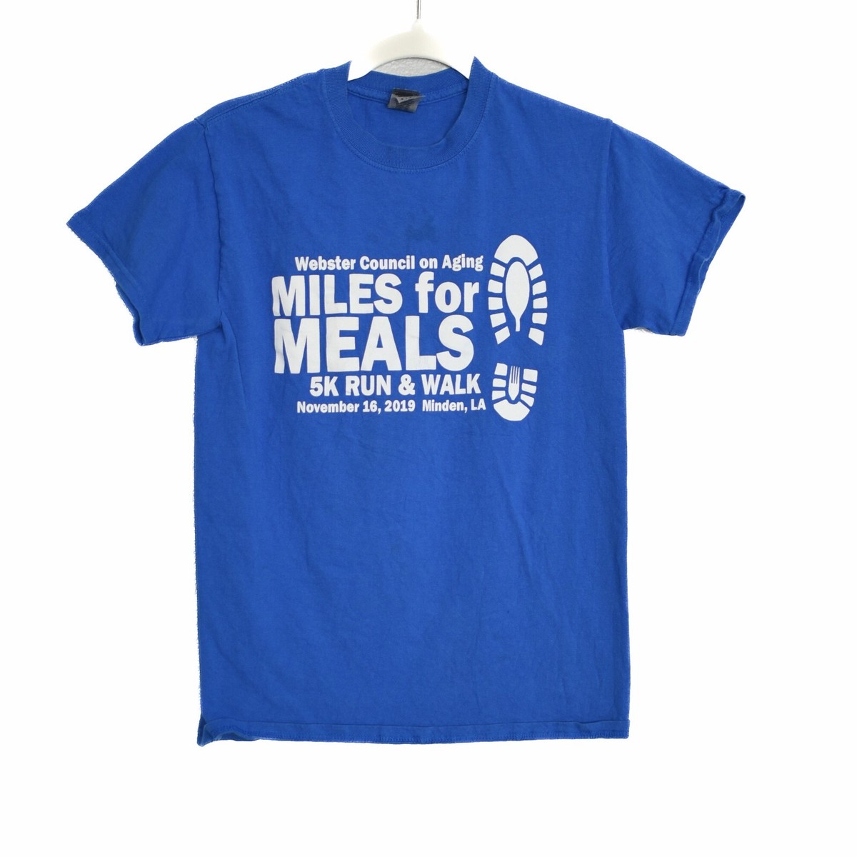 ★KIRSH★ Uni Vintage Graphic Man to Man Melange Blue Vintage-wash Cotton Graphic T-shirt For Men | J.Crew
