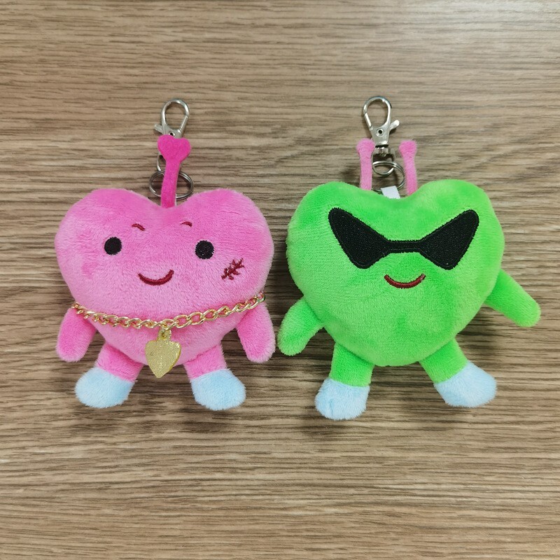 2pc Stray Kids HEART TUNG Green Pink Plush Doll Keychain CASE 143