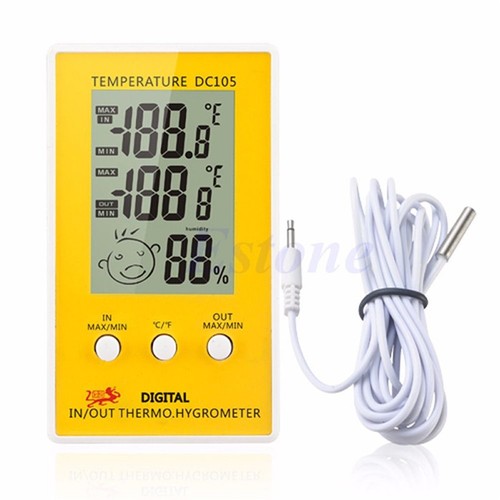 LCD Digital Thermometer Hygrometer DC105 indoor Outdoor Humidity Meter Thermo - Picture 2 of 5