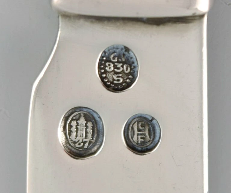 Cuchillo de fruta/mantequilla Early Georg Jensen Lily of the Valley en plata maciza (830) Foto 4 de 4