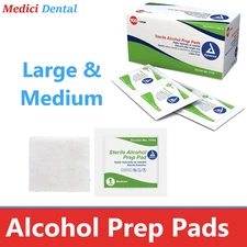 200-2000 MEDIUM ALCOHOL PREP PADS Wet Sterile Antiseptic Pack Manufacter Dynarex
