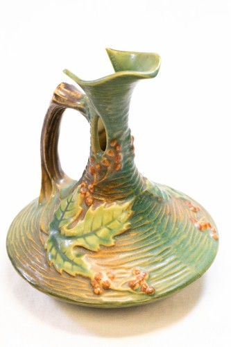 Roseville Teal/Green Bushberry Twig Handled Ewer 1-6 (BAY) - Imagen 6 de 10