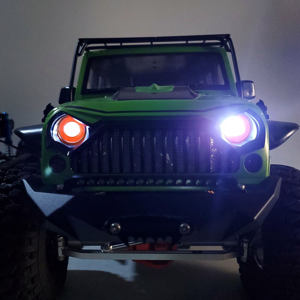 17mm Angel Halo Eyes 2-LEDs Light Headlight For 1/10 RC Crawler Car Orange+White
