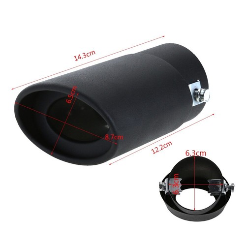 Universal Car Exhaust Muffler Tip Round Stainless Steel Car Tail Rear Chrome - Picture 9 of 36