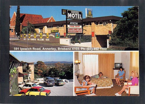 E0154 Australia Q Brisbane Annerley Motel c1987 postcard