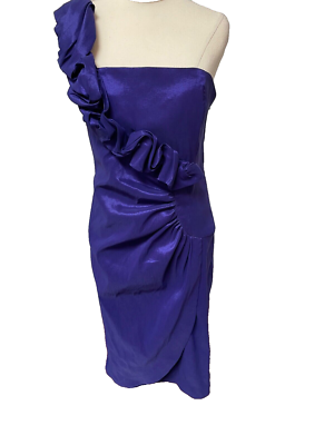 Montique Fitted Purple Knee Length Evening Dress Size 14 (D188) | eBay  Australia