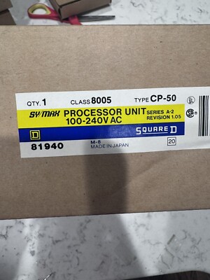 Square D SY/Max Class 8005 CP-50 Processor Unit 100-240v AC Series A2 New In Box