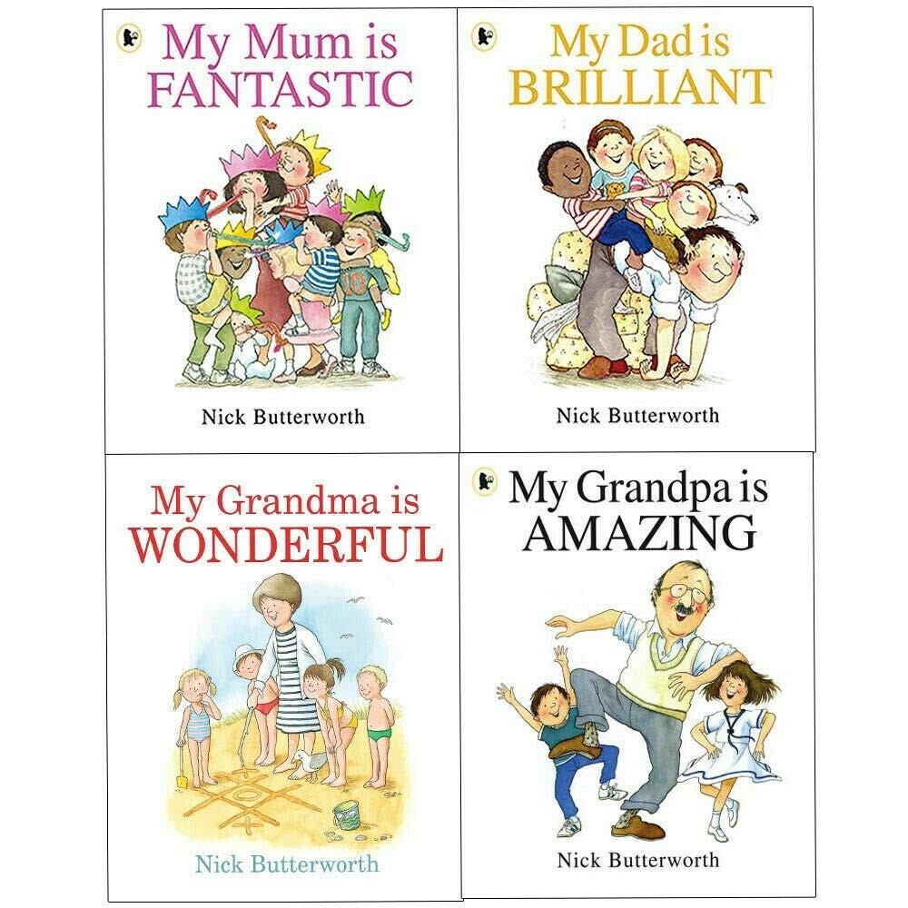 Nick Butterworth 4 Books Set My Dad Is Brilliant, My Mum Is Fantastic,My Grandpa