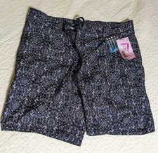 NEW Kanu Surf Womens Board Shorts Juliette Black Size 14 Swim Pattern Style 3498