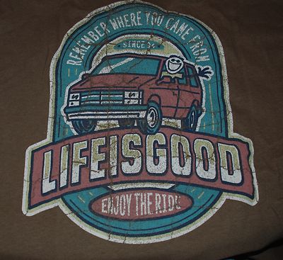 Medium NWT Men's Life is Good Enjoy The Ride Classic Fit Creamy SS Tee