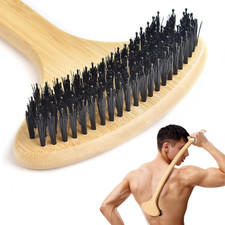 Bamboo Back Scratcher, Oversized Body Scratcher with 22 Curved Long Handle and