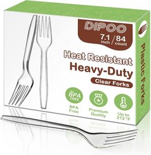 Clear Plastic Forks Heavy Duty with Heat Resistant  , Solid