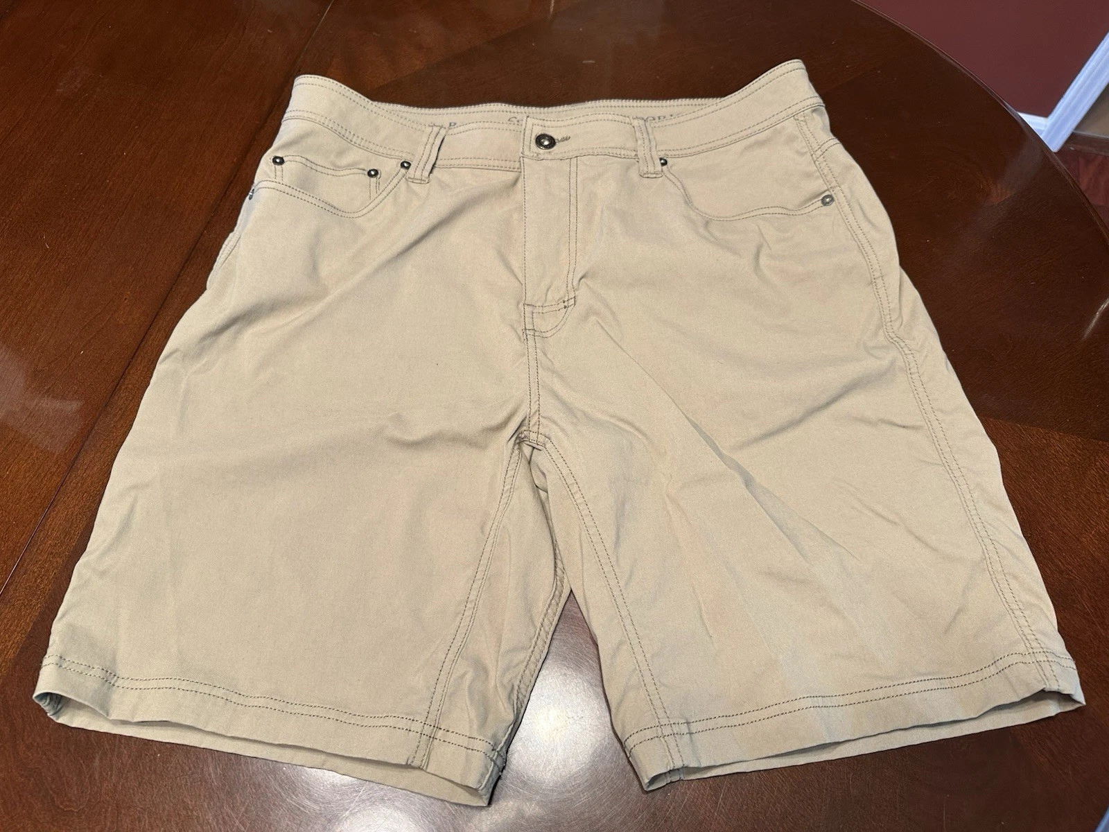 PrAna Brion Short II Men's Sz 38 Sandbar Brown Outdoor 9" Inseam Hiking Shorts