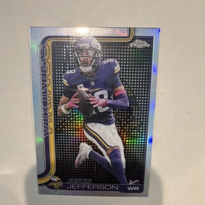 Topps Chrome 2025 Justin Jefferson Lightboard Logo SSP #195 NFL trading card
