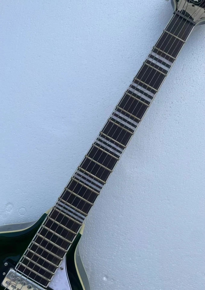  HI-459 电吉他半空心体光泽绿色成品红色 Fretboard — 第 3/4 张图片