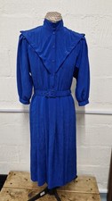 Richard Roberts Collection Vintage Women’s Blue Belted Shirt Dress Size 12