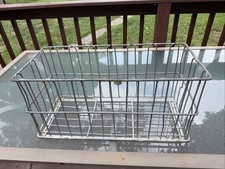 Vintage Metal Wire Milk Dairy Crate Basket Galvanized, 23 x 11 x 10" Tall Nice