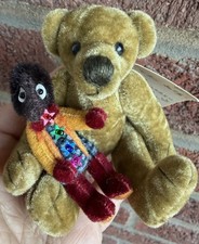 Lot 2 Mini Artist Bear 4 Holding 2 Jtd Black doll Very Cute Duo Signed Tagged