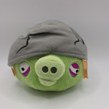 Angry Birds Plush Corporal Green Pig Cracked Helmet NO SOUND