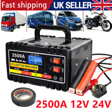 2500A Heavy Duty 12/24V Automatic Car Battery Charger Smart Pulse Repair Trickle