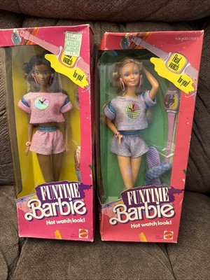 Funtime Barbie Lot of 2 #3717 and #1739 in box; AA; Vintage 1986 Mattel 