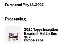 2025 Topps Inception Baseball Hobby Box Lot Of 6 (PRE ORDER CONFIRMED)