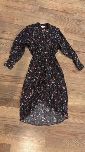 Isabel Marant Etoile 'Okleya' Floral-Print High-Low Midi Dress sz 36