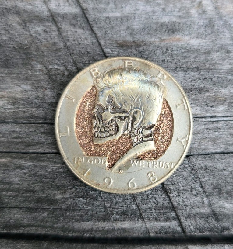 1968 Kennedy 40% Silver Hobo Nickle Engraved By Joe Ross