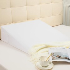 White Wedge Pillow Case Cover,Bed Wedge Pillow Cover with Zipper,25"x25"x10" Pil