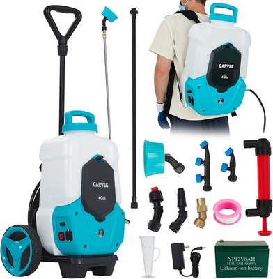 #ad #ad 4 Gal Electric Sprayer Backpack Sprayer w Wheeled Cart Battery Powered 12V 8Ah $97.74