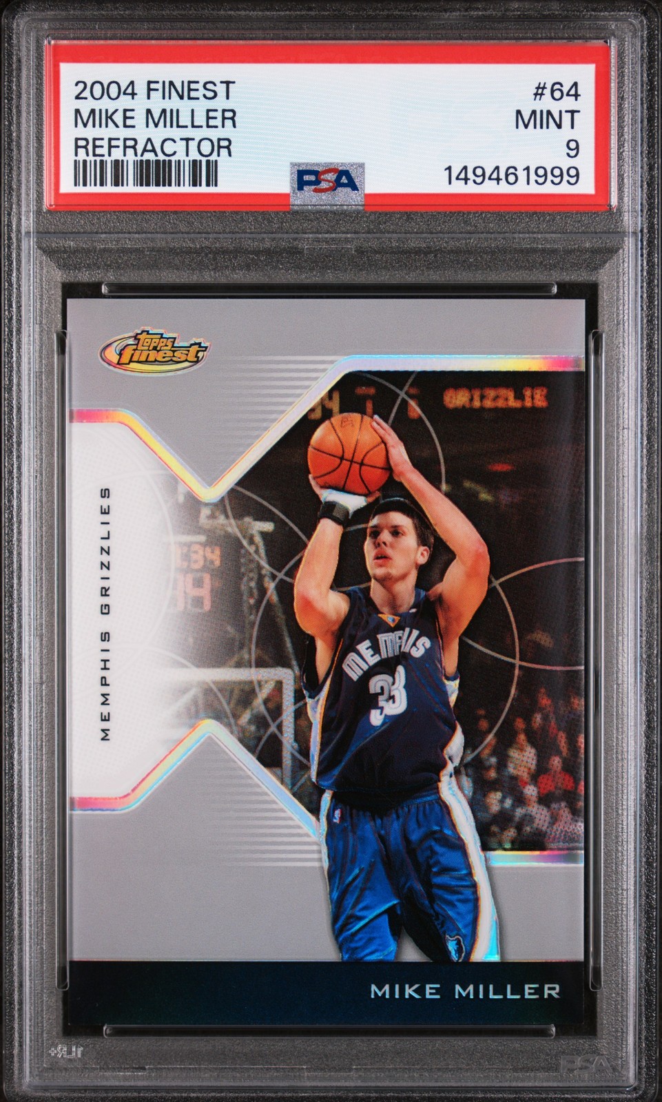 2004 FINEST REFRACTOR #64 MIKE MILLER 118/249 PSA 9
