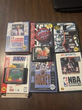 Vintage Sega Genesis Bundle Lot of 7 NBA Jam Hockey T2 Arcade Game Football NBA