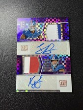 2018 Panini Spectra Purple Dual Patch Auto Barkley Lauletta /20 Giants Rookie