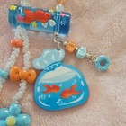 Blue Orange Goldfish Beaded Phone Strap Charm Cartoon Fish Ocean Universal — photo 3