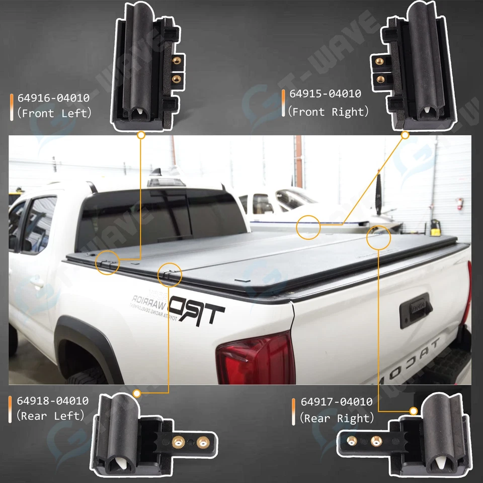 1 juego de tapa de extremo de bisagra Tonneau 4 piezas para Toyota Tacoma 2016-2023 Foto 4 de 4
