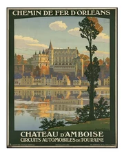 Vintage Travel Poster Wall Art - Chateau D'Amboise Scenic View
