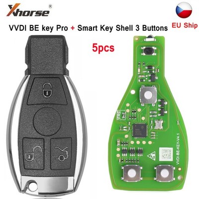 5x Xhorse VVDI BE Key Pro Improved Version with Smart Key Shell 3 Button