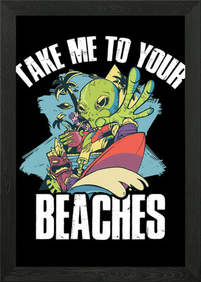 Take Me To Your Beaches Framed Wall Art Poster Canvas Print Picture