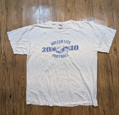 Miller Lite Beer  2010 Football League T Shirt XL Small Hole See Pics B45