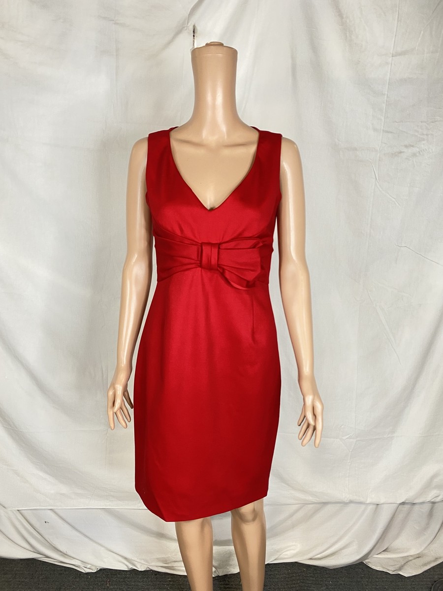 open lace back dress Sleeveless Bow Detail Midi Dress Red / S main image 0