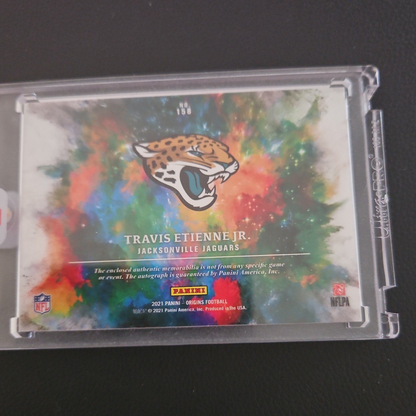 Panini 2021 Origins Travis Etienne Jr RC Jumbo Jersey Auto Patch Red /99 #158 view 2