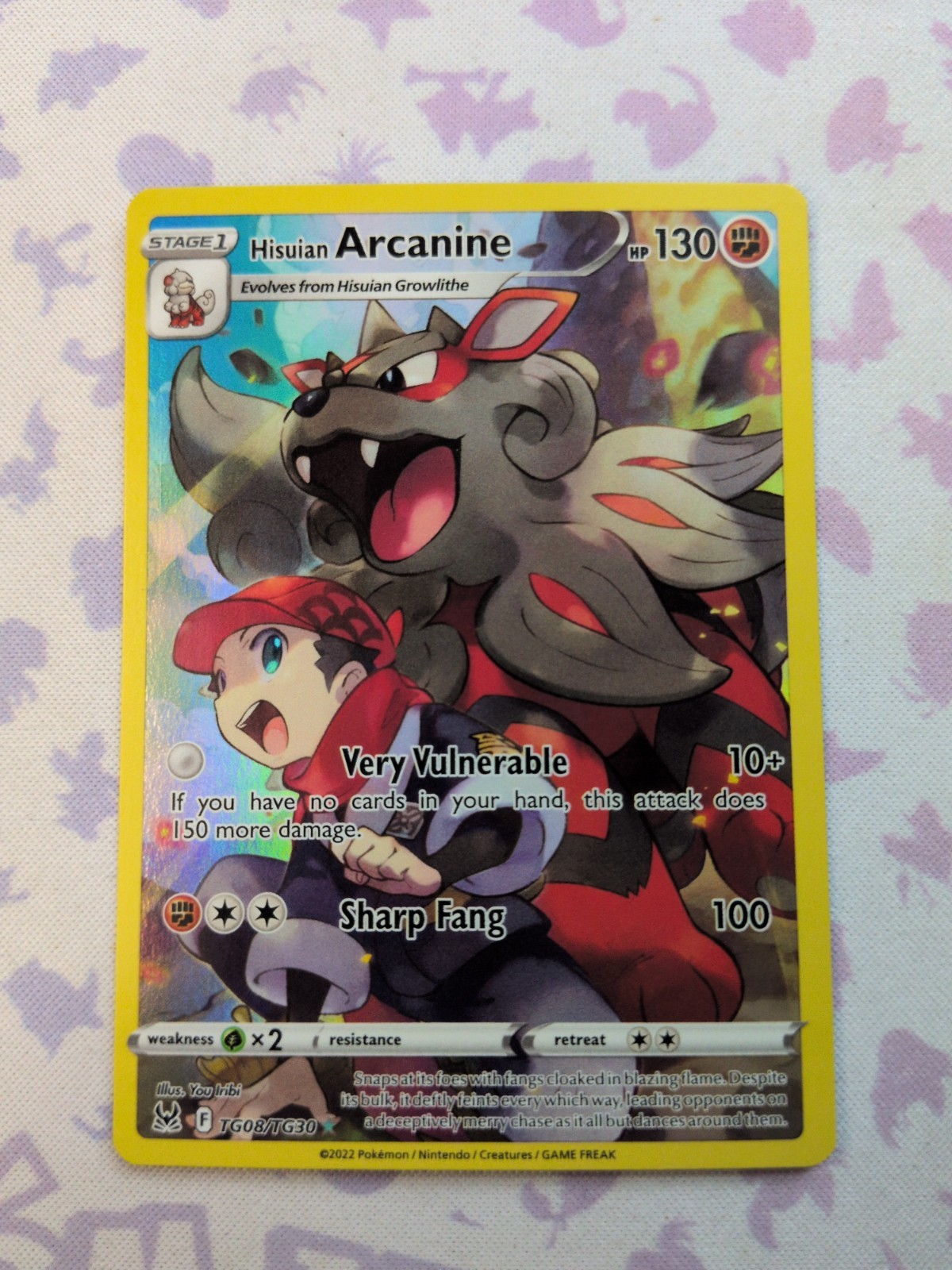 Hisuian Arcanine TG08/TG30 Swsh11: Lost Origin Trainer Gallery Holo